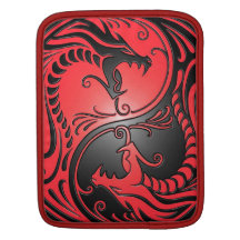 Yin Yang drakar, rött och svart Sleeve För iPads