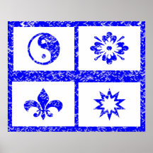 Yin Yang, Fleur de lis och stjärnan spränger Posters