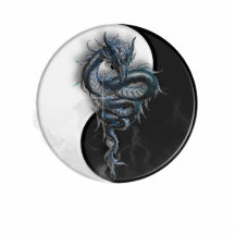Yin Yang kinesisk drakeskulptur Acrylic Cut Outs