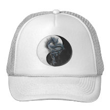 Yin Yang kinesiskt drakelock Keps