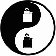 Yin Yang mottagande Photo Sculptures
