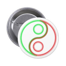 Yin Yang Neon Anstecknadelbutton