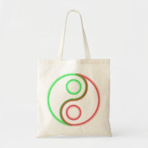 Yin Yang Neon Leinentaschen