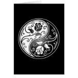Yin Yang ro, svart Hälsningskort