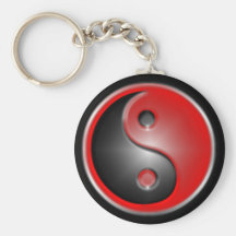 yin-yang-rött nyckel ringar