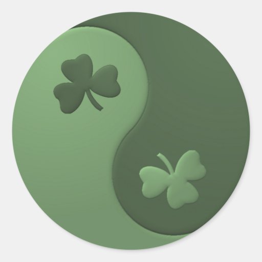Yin Yang Shamrocksklistermärke
