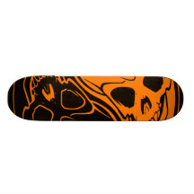 Yin Yang skalleorange och svartSkateboard