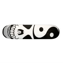 Yin Yang skallevit/svart Skateboard