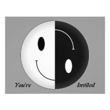 Yin Yang Smiley Inbjudan