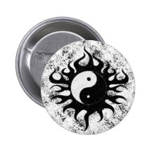 Yin Yang Splatter Knapp Med Nål