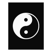 Yin Yang svartvit illustrationmall Fotokonst