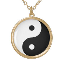 Yin Yang svartvit illustrationmall Personliga Halsband