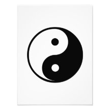 Yin Yang svartvit illustrationmall Konstfoto