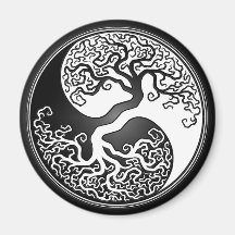 Yin Yang träd Kylskåpmagneter