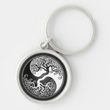 Yin Yang träd Nyckelringar