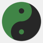 Yin Yang Ying Taoism undertecknar kinesisk Taijitu Rund Klistermärke