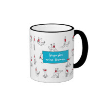 Yoga för Winelovers vitmugg