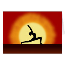 Yoga poserar kort för den SilhouetteSunririse häls