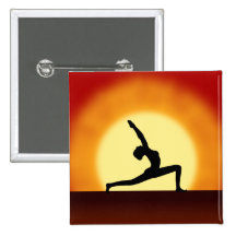 Yoga poserar kvinnan, Silhouette somsoluppgången k Nål