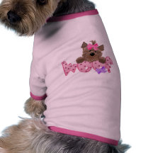 Yorkie-flicka Woof Djur Tee Shirt