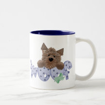 Yorkie hundWoof (blått) Kaffe Koppar
