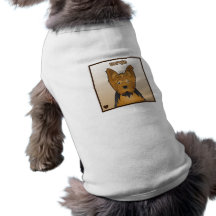 Yorkie tecknad djur tee shirt