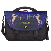 Yoshida Monogramhäst Messengers Bag För Laptops