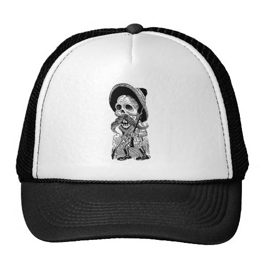 Zapatista Calavera. c.-tidigt 1900's. Mexico. Mesh Kepsar