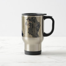 Zato och en lacquerhantverkare Ukiyoe Kaffe Koppar