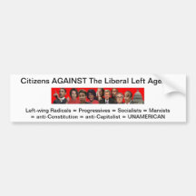 zazzle.jpg medborgare MOT liberal person lämnade A Bildekal