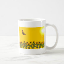 Zazzle mugg med grafiskt konstverk för solros