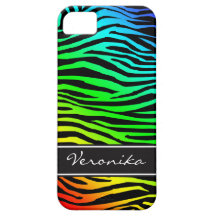 Zebra mönstrad personligregnbåge iPhone 5 skydd