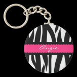 Zebra ränder mönstrar personligen kända Keychain nyckelringar