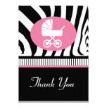 Zebra tryck 2 baby shower tackar dig att card anpassningsbara inbjudningskort