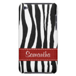 Zebra tryck flår det röda bandet för ipod touch ca