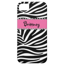 Zebra tryck- & fodralIphone 5 för Rhinestone BLING iPhone 5 Fodral