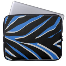 Zebra tryck i blått laptopfodral