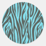 Zebra tryck i turkosklistermärke