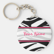 Zebra tryck Keychain Nyckel Ring
