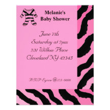 Zebra tryckbaby showerinbjudan