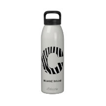 Zebra tryckMonogram C Återanvändningsbar Vattenflaskor