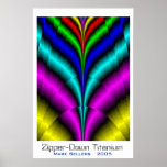 Zipper-Besegra titaniumen Print