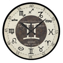 Zodiac tar tid på - Gemini Vägg Klockor
