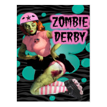 Zombie Derby Vykort