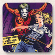 Zombie - vintagefasatecknad glas underlägg