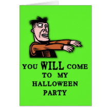 Zombiehalloween festinbjudningar kort