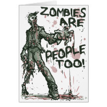 Zombies är folk utrustar för hälsningskort