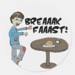 Zombies äter frukostklistermärken