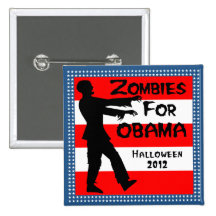Zombies för Obama roliga Halloween knäppas Pins