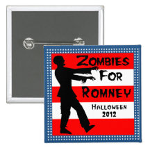 Zombies för Romney roliga Halloween knäppas Knappar Med Nål